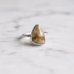 Silverring med gul Safir sten