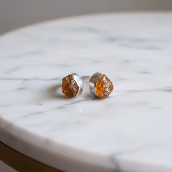 Rå Citrin ring silver