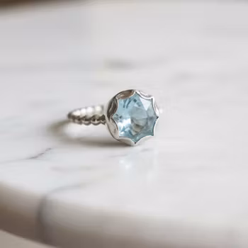Silverring Akvamarin