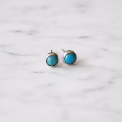 Stiftörhängen Turkos Stenar Silver