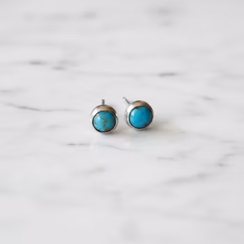 Stiftörhängen Turkos Stenar Silver