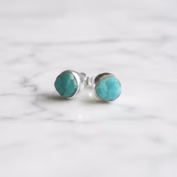 Rå Amazonit örhängen silver