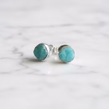 Rå Amazonit örhängen silver