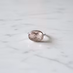 Rosenkvarts ring silver