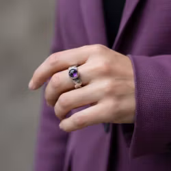 Bred Ametist ring silver