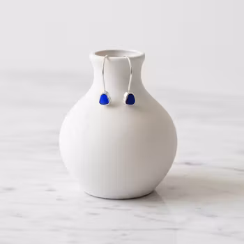 Silverörhängen blå Sjöglas