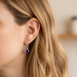 Silverörhängen blå Sjöglas