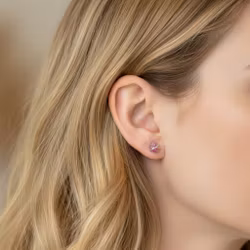 Silverörhängen rå Turmalin