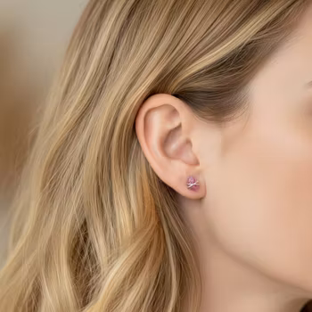 Silverörhängen rå Turmalin