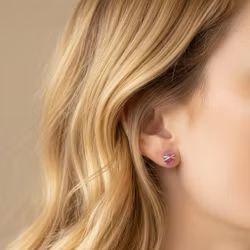 Silverörhängen rå Turmalin