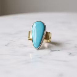 Turkos ring mässing