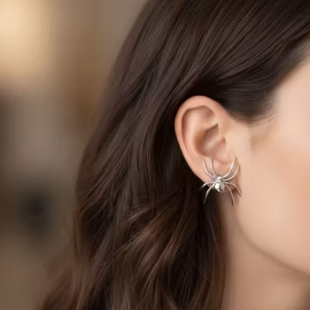 Örhängen stora spindlar silver