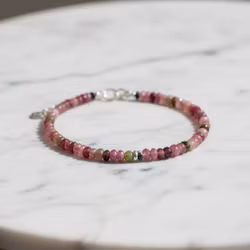 Vattenmelon Turmalin armband silver