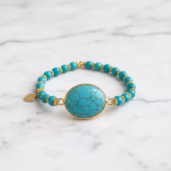 Pärlarmband turkos stenar