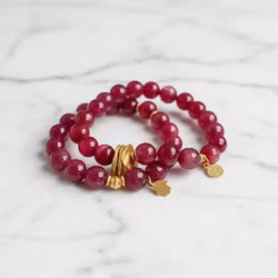 Armband röda Agatstenar