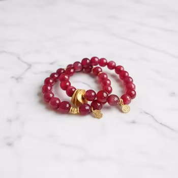 Armband röda Agatstenar