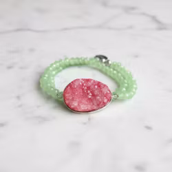2 radigt pärlarmband pastell
