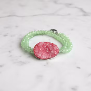 2 radigt pärlarmband pastell