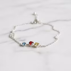 Armband gult rött och blått silver