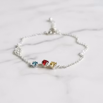 Armband gult rött och blått silver