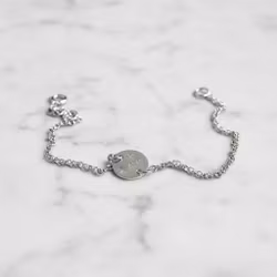 Silverarmband kedja och bricka