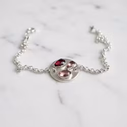 Rhodolit Granat armband silver