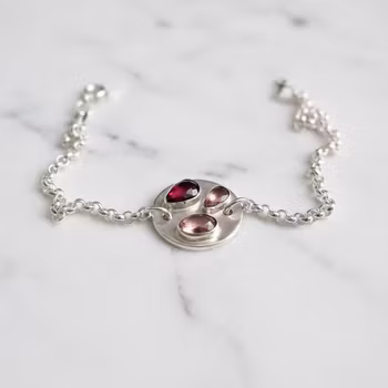 Rhodolit Granat armband silver