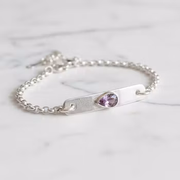 Kedjearmband med Ametist sten