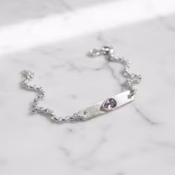 Kedjearmband med Ametist sten