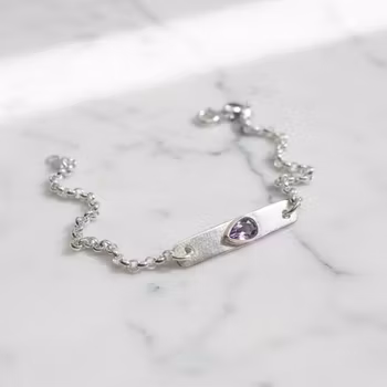 Kedjearmband med Ametist sten