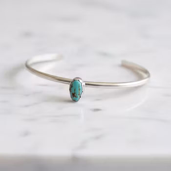 Cuff armband med Turkos sten silver