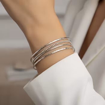 Flerpack stela armringar silver