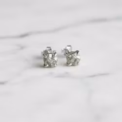 Örhängen rå Pyrit silver