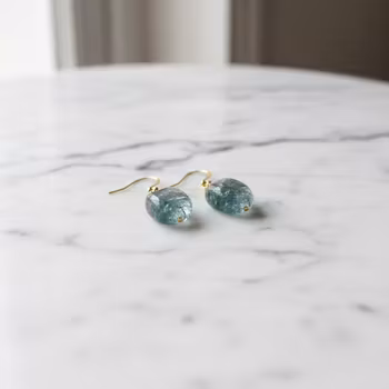 Örhängen turkosa Bergskristaller