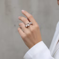 Rå klar kristallring silver