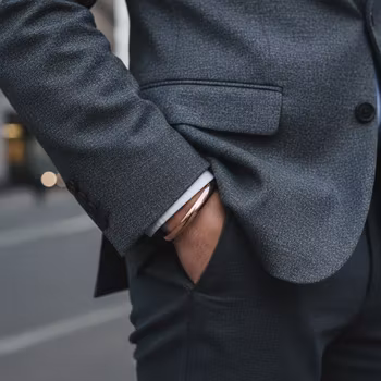 Brett Cuff armband i koppar herr