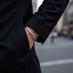 Cuff armband i silver herr