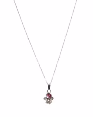 Halsband med rosa Safir silver
