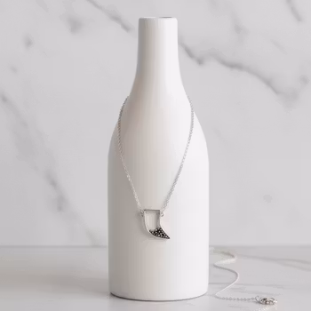 Silverhalsband med tand