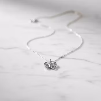 Fjäril halsband silver