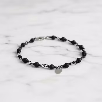 Svart smalt herrarmband