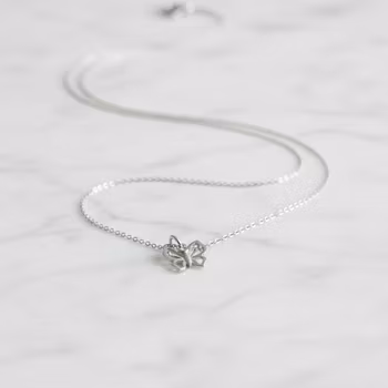 Fjäril halsband silver