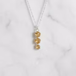 Silverhalsband rå Citrin