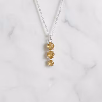 Silverhalsband rå Citrin