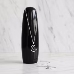 Silverhalsband med halvmåne