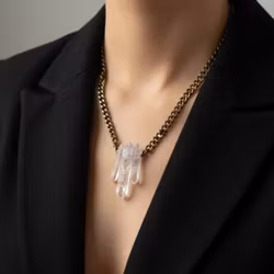 Statementhalsband med råa Bergskristaller