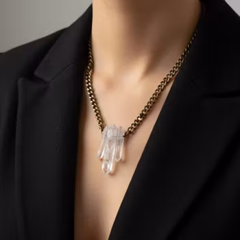 Statementhalsband med råa Bergskristaller