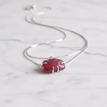 Safir halsband silver