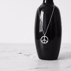 Halsband Peace symbol silver