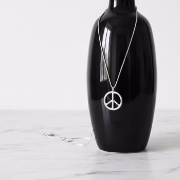 Halsband Peace symbol silver
